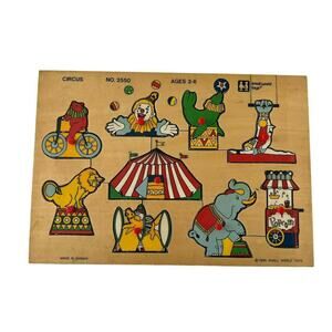 Vintage Wooden Circus Puzzle